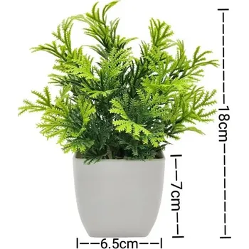 Umělé rostliny v plastových květináčích | dekorace obýváku, dekorativní květiny - 1ks Borovicová jehla