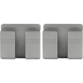 Úložný box Organizér na zeď bez vrtání | úložný box, držák na telefon - 2PC šedá
