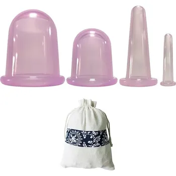 Masážní přístroj Masážní silikonové baňky proti celulitidě | vakuové baňky - 4ks Fialová