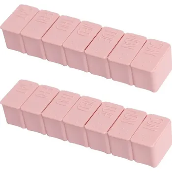 Přenosný týdenní dávkovač léků | krabička na léky, organizér na léky - 2ks růžové