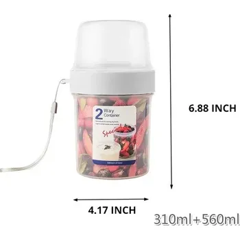 Dóza na potraviny Plastová nádoba s víkem na potraviny | Úložný box, Vzduchotěsná nádoba - 1ks 310 přidat 560 ml