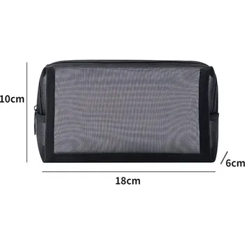 Kosmetická taška Kosmetická černá průhledná taška na zip | kosmetická taška, cestovní organizér - M-1254