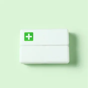 Přenosný týdenní dávkovač léků | Krabička na léky, Cestovní organizér - Bílo-zelená