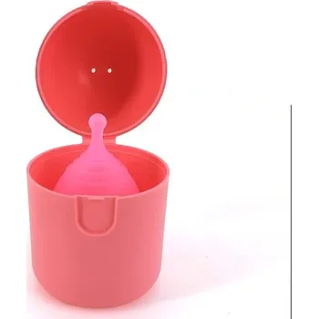 Menstruační kalíšek Menstruační kalíšek z lékařského silikonu | pomůcka při menstruaci - 1 ks růžový-L-box