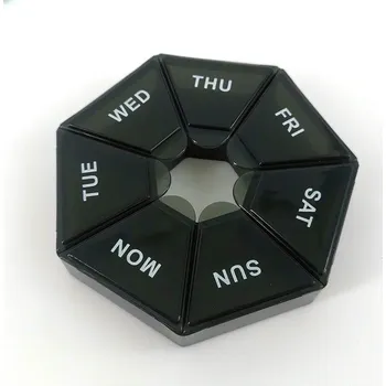 Cestovní organizér na léky 7 dní | přenosný dávkovač - Černá