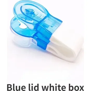 Dávkovač léků Osobní úložný box na léky na vynímání léků a ochranou proti znečištění | pomůcka při užívání léků - Modré víko bílá krabička