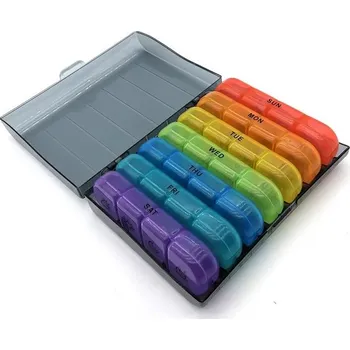 Dávkovač léků Organizér léků na týden | dávkovač léků | krabička na léky - Černo-barevné