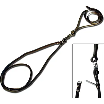 Vodítko pro psa Zubíček Vypouštěcí vodítko z ploché kůže od pasu plíškem Barva: Přírodní