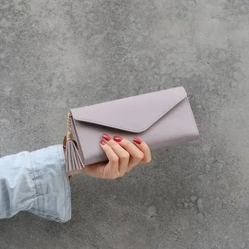 Peněženka Dámská peněženka se zipem černá dlouhá | dámská taštička na peníze - Nachový