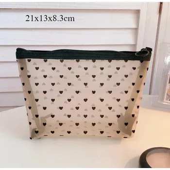 Kosmetická černá průhledná taška na zip | kosmetická taška, cestovní organizér - M