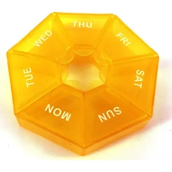 Dávkovač léků Cestovní organizér na léky 7 dní | přenosný dávkovač - oranžový