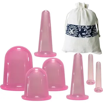 Masážní přístroj Masážní silikonové baňky proti celulitidě | vakuové baňky - 7ks Růžová