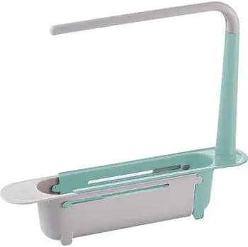 Odkapávač na nádobí nastavitelný multifunkční organizér dřezový | Držák, Odkapávač - 1ks zelený