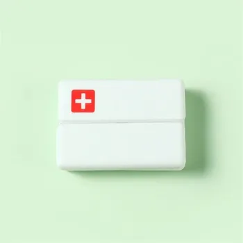 Přenosný týdenní dávkovač léků | Krabička na léky, Cestovní organizér - Bílo-červená