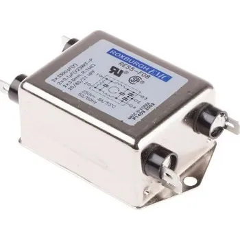 Filtr RFI, 3.3nF, 250 V AC/DC, 50/60Hz, Montáž na rám 3 mH, Rychlé nasazení, 8A, 0,5 mA, RS PRO, Single Stage, 1MΩ