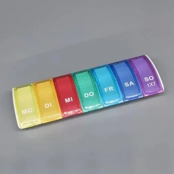 Lékovka Přenosný týdenní dávkovač léků | organizér na léky - barvitý
