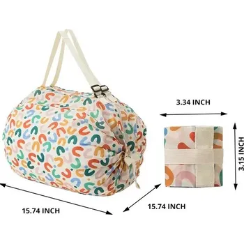 Nákupní taška Skládací eko taška voděodolná velká kapacita | nákupní taška, cestovní taška - Barevná písmena