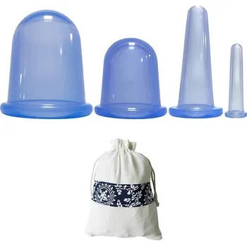 Masážní přístroj Masážní silikonové baňky proti celulitidě | vakuové baňky - 4ks Modrá