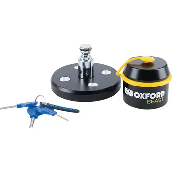 zámek s integrovanou podlahovou kotvou BEAST FLOOR LOCK, OXFORD (černá/žlutá) LK115