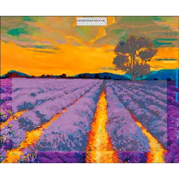 Textilie Diamantový obraz plátno 40x50cm - Pole levandule