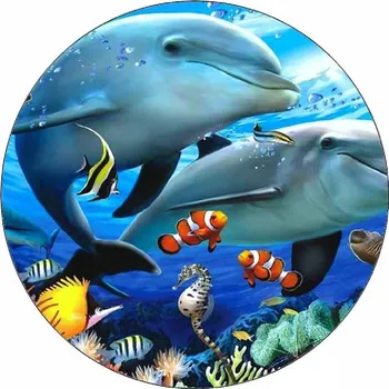 Jedlá dekorace na dort Jedlý papír delfíni 19,5 cm