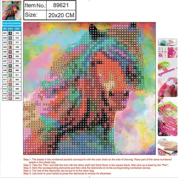 Textilie Diamantový obraz plátno 20x20cm - Kůň