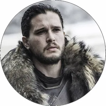 Jedlá dekorace na dort Jedlý papír Hra o trůny John Snow v kožichu 19,5 cm
