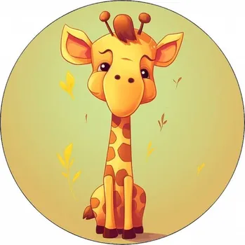 Jedlá dekorace na dort Jedlý papír kreslená žirafa 19,5 cm