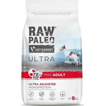Krmivo pro psa RAW PALEO ULTRA BEEF ADULT MINI - suché krmivo s hovězím masem pro dospělé psy malých plemen Balení.: 8 kg