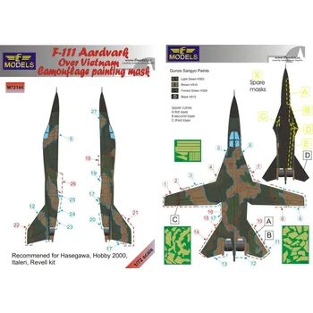 Plastikový model 1/72 Mask F-111 Aardvark o.Vietnam Camo Painting