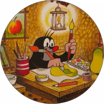 Jedlá dekorace na dort Jedlý papír krtek malířem 19,5 cm