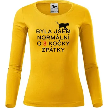 Dámské tričko DOBRÝ TRIKO Dámské triko s potiskem Byla jsem normální Velikost: M, Barva: Žlutá