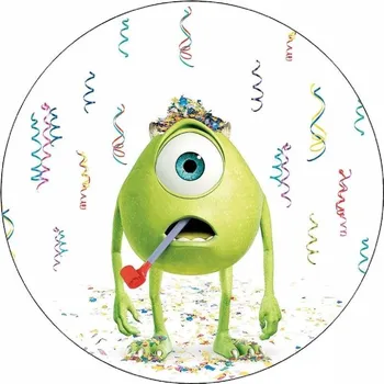 Jedlá dekorace na dort Jedlý papír Univerzita pro příšerky Mike 19,5 cm