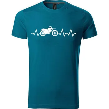 Pánské tričko DOBRÝ TRIKO Pánské tričko Tep motorka Velikost: XL, Barva: Petrolejová