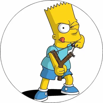 Přisada na vaření a pečení Jedlý papír Bart Simpson s prakem 19,5 cm