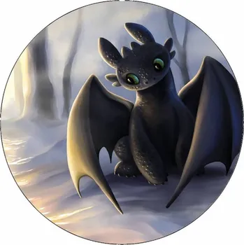 Jedlá dekorace na dort Jedlý papír Jak vycvičit draka Bezzubka v lese 19,5 cm