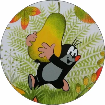 Jedlá dekorace na dort Jedlý papír krtek a hruška 19,5 cm