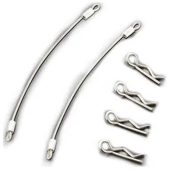 RC náhradní díl Killerbody sponky karoserie (4), ocel. lanko 100mm (2) - KB48362