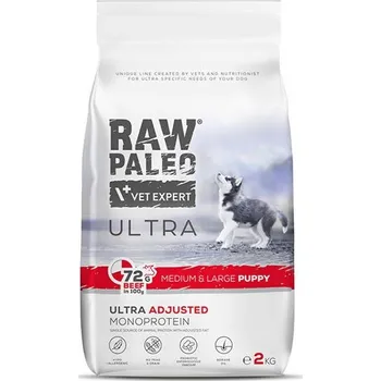 Krmivo pro psa RAW PALEO ULTRA BEEF PUPPY MEDIUM/LARGE - suché krmivo s hovězím masem pro štěňata středních a velkých plemen Balení.: 2 kg