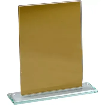 Skleněná plaketa zlatá v dárkové krabičce 68350