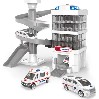 autíčko Rappa Budova nemocnice s auty a garáží se světlem a zvukem