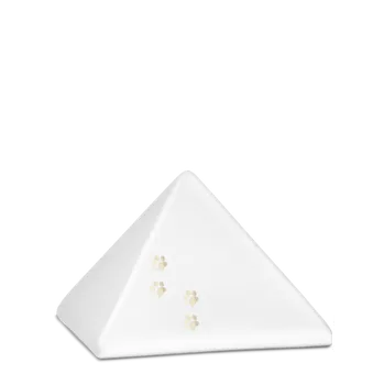 Smuteční dekorace Zvířecí urna Pyramide Paws - Bílá 1,5l