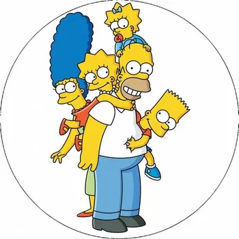 Jedlá dekorace na dort Jedlý papír The Simpson family 19,5 cm