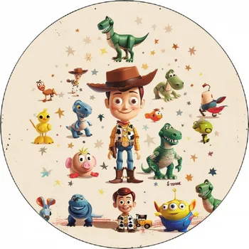 Jedlá dekorace na dort Jedlý papír Toy story Woody s hračkami-02 19,5 cm