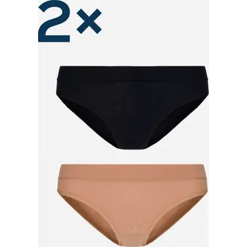 Kalhotky CityZen - VALENCIA Výhodná sada – 2 kalhotky černé a tělové 40