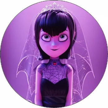 Jedlá dekorace na dort Jedlý papír Hotel Transylvania Mavis jako nevěsta 19,5 cm