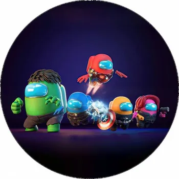 Jedlá dekorace na dort Jedlý papír Among us v boji 19,5 cm