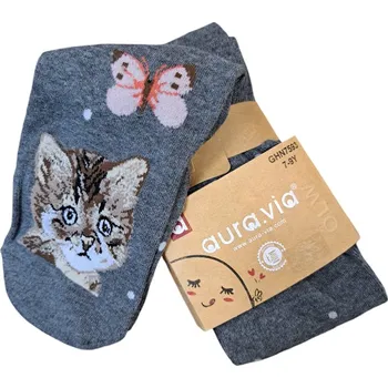 Aura Via Dětské punčocháče motiv Kočička 10-12 let