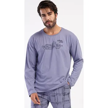 Pánské pyžamo Pánské pyžamo dlouhé Jakub tmavě šedá M