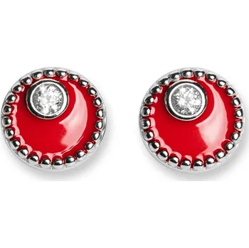 Módní doplněk Oliver Weber Stříbrné náušnice s červeným smaltem Meliora 62258 RED + 2 měsíce na vrácení zboží